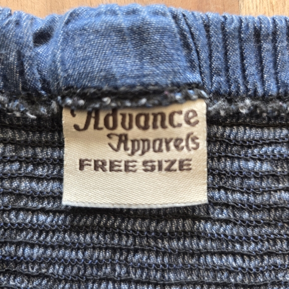 Advance Apparels Blue Strapless Gypsy Boho Gathered Dress, One Size - Picture 8 of 13